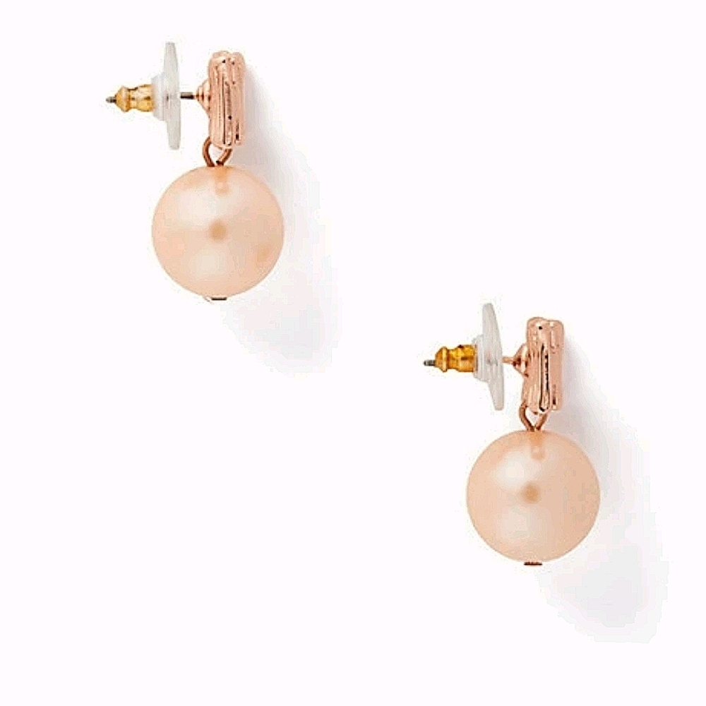 NEW Kate Spade Pearl Drop Earrings in Rose Gold - Picture 3 of 9